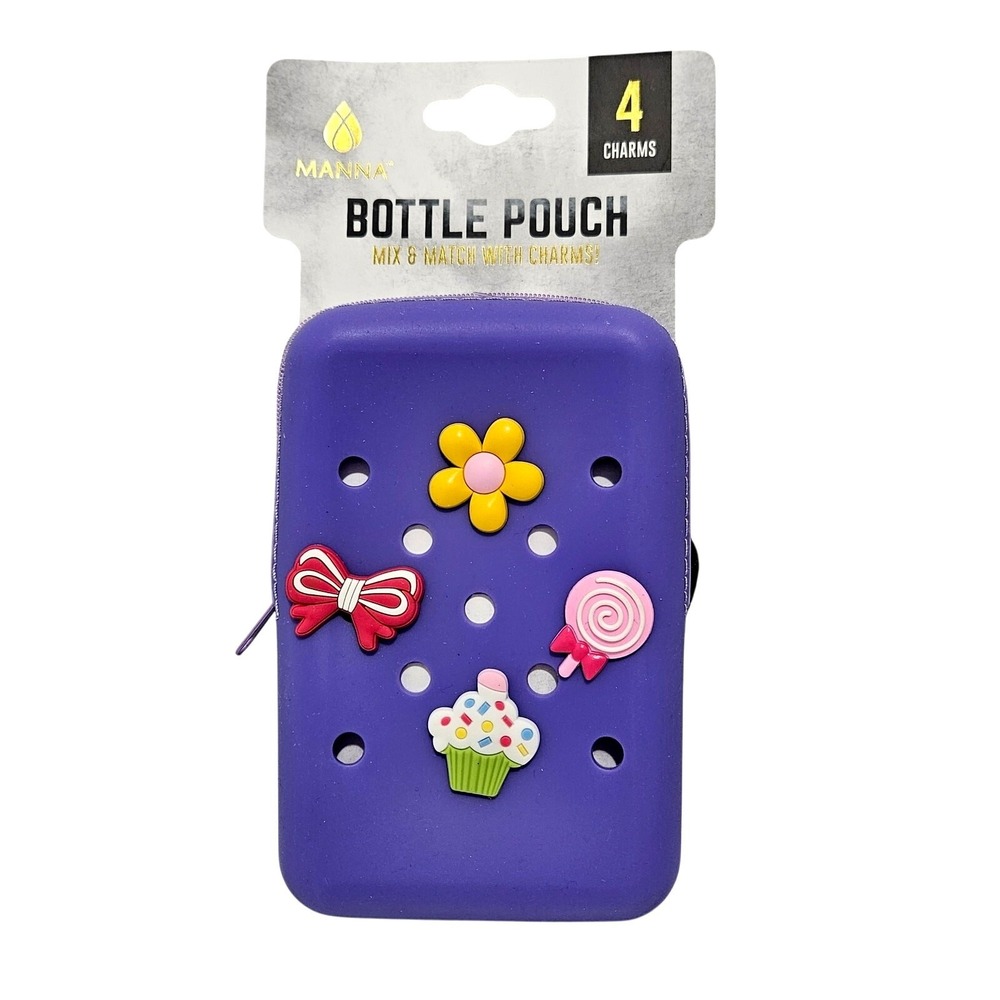Manna Purple Water Bottle Pouch Bag Silicone Charm Holder Stanley Compatible NWT